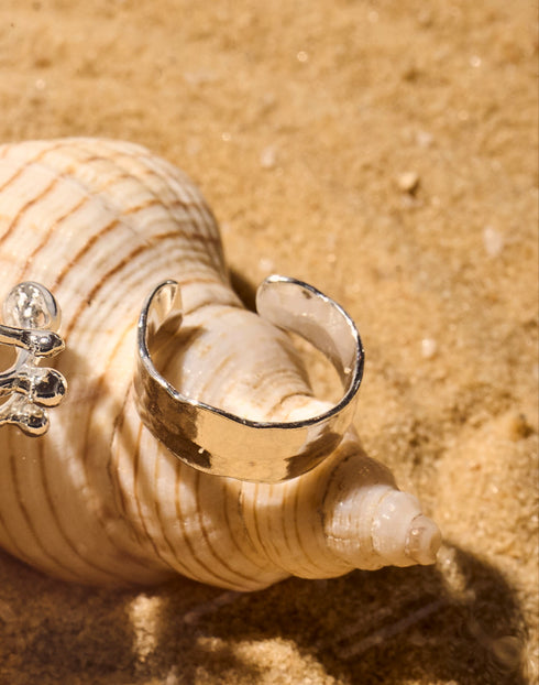 Earcuff Olas del mar Plata Ley 950