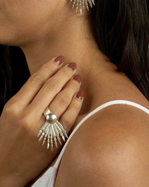 Anillo Pez León en Plata Ley 950