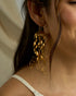 Aretes Melena de León Solitario + Topo - Baño en Oro de 24 k