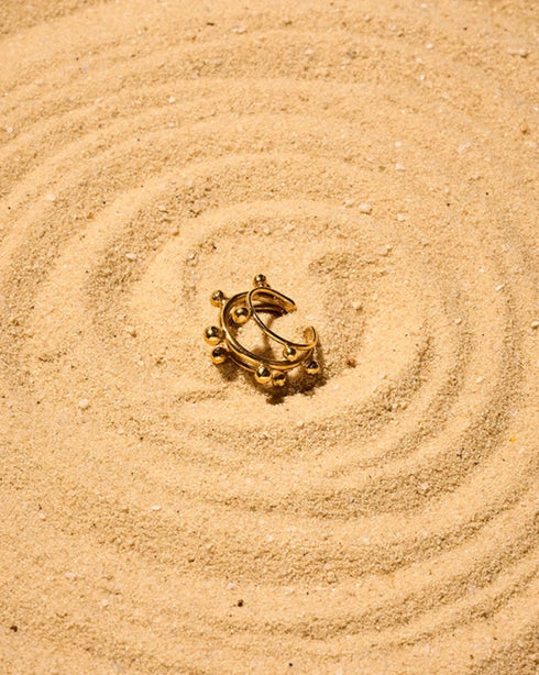 Earcuff - Burbujas Doradas con Baño en oro de 24k