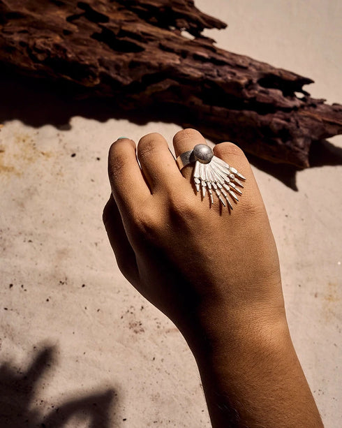 Anillo Pez León en Plata Ley 950