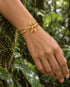 Pulsera Cattleya Abierta dorada artesanal | Alas de Zafiro