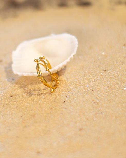 Anillo Midi - Burbujas Doradas con Baño en oro de 24k