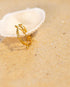 Anillo midi bronce con baño en oro alas de zafiro