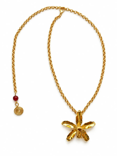 Cadena Cattleya – Collar de Orquídea Artesanal