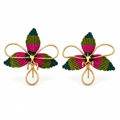 Maxi Cattleya Tejida | Aretes artesanales colombianos