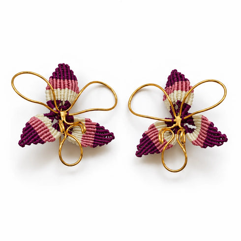 Maxi Cattleya Tejida | Aretes artesanales colombianos